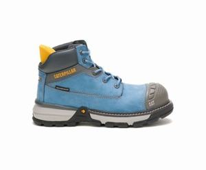 Caterpillar Excavator Superlite Waterproof Nano Toe Kadın Güvenlik Botu Mavi | 49358WEOM