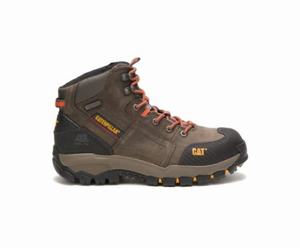 Caterpillar Navigator Mid Cut Waterproof Steel Toe Erkek Güvenlik Botu Koyu Gri | 20148ZLAI