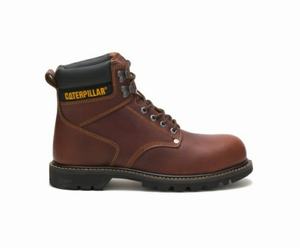 Caterpillar Second Shift Steel Toe Erkek Güvenlik Botu Kahverengi | 79521KJDC