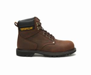 Caterpillar Second Shift Steel Toe Erkek Güvenlik Botu Koyu Kahverengi | 94357ENTO