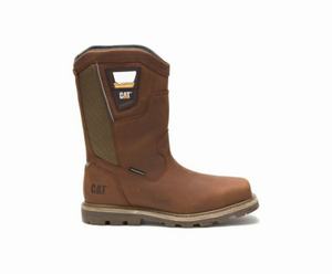 Caterpillar Stillwell Waterproof Steel Toe Erkek Güvenlik Botu Kahverengi | 40961WIGR